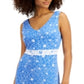 Charter Club Women's Floral Sleeveless Dress Blue Size XX-Large