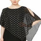 SL Fashions Women's Printed Short Sleeve Jewel Neck Above the Knee Shift Cocktail Dress Black Size 16