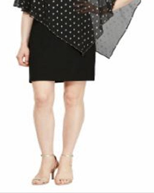 SL Fashions Women's Printed Short Sleeve Jewel Neck Above the Knee Shift Cocktail Dress Black Size 16