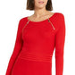 INC Iternational Concepts Women's Zip Detail Fit & Flare Sweater Dress Red Size XX-Large