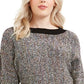 Bar III Women's Heather Long Sleeve Crew Neck Sweater Black Size Medium