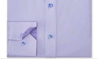 Tallia Men's Striped Houndstooth Button Down Shirt Purple Size 34-35