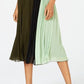 Alfani Women's Colorblocked Pleated MIDI Dress Green Size 6 Petite