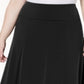 JM Collection Women's Plus Mesh Hem MIDI Skirt Black Size 3X