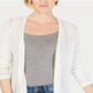 Charter Club Women's Long Sleeve Open Cardigan Top White Size Small