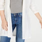 Charter Club Women's Long Sleeve Open Cardigan Top White Size Small