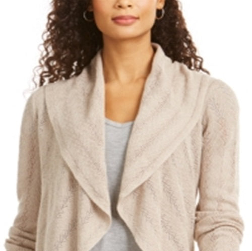 Style & Co Women's Pointelle Cardigan Brown Size Small