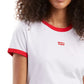 Levi's Women's Perfect Ringer Cotton Graphic T-Shirt White Size Medium