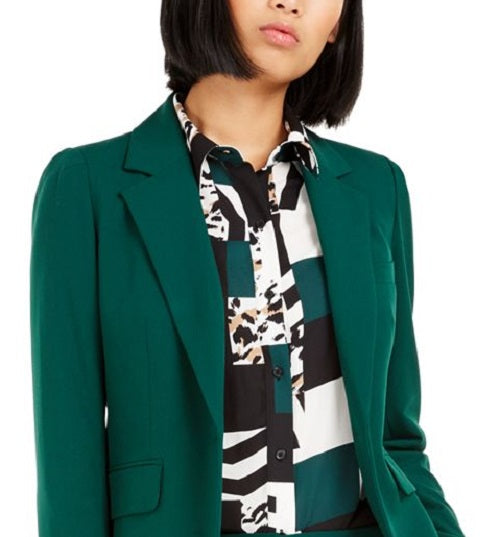 Bar III Women's One Button Blazer Green Size 16