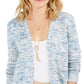 Style & Co Women's Open Marled Knit Cardigan Blue Size X-Large