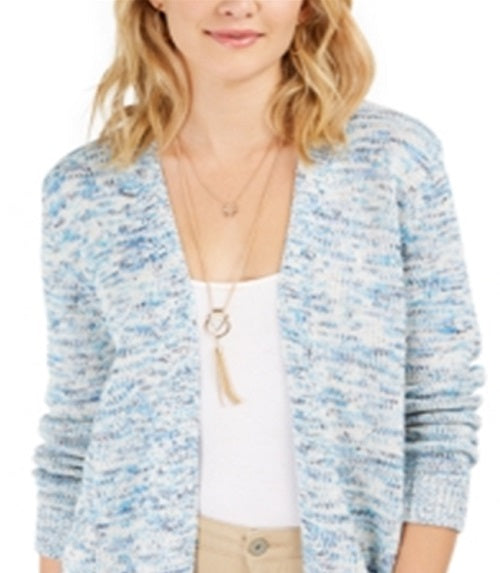 Style & Co Women's Open Marled Knit Cardigan Blue Size X-Large