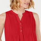 Charter Club Women's Pintucked Top Red Size Petite Small