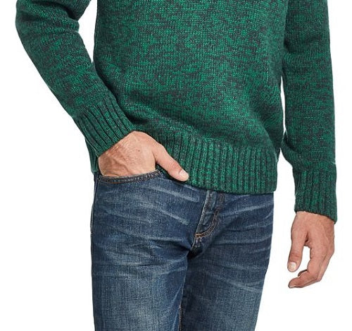 Weatherproof Vintage Men's Jacquard Shawl Collar Sweater Green Size XX-Large