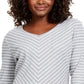 Karen Scott Women's Striped Top Gray Size Petite Small