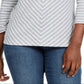 Karen Scott Women's Striped Top Gray Size Petite Small