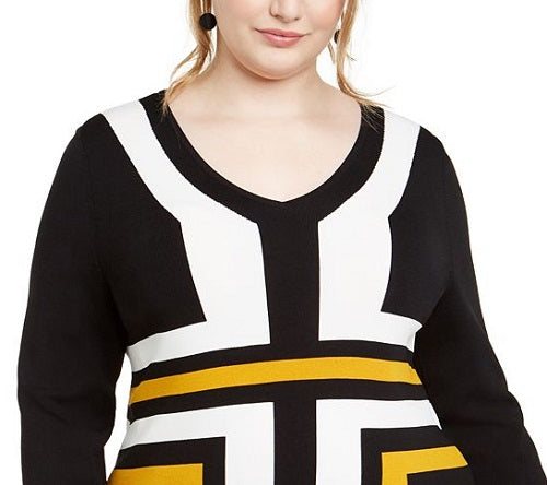INC International Concepts Women's Plus Colorblocked Tunic Yellow Size 2X