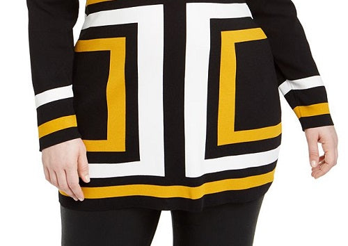 INC International Concepts Women's Plus Colorblocked Tunic Yellow Size 2X