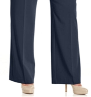 Alfani Women's Plus Curvy Fit Slimming Bootcut Pants Blue Size 16