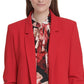 DKNY Women's Gathered Cuff Open Front Blazer Red Size 2 Petite