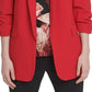 DKNY Women's Gathered Cuff Open Front Blazer Red Size 2 Petite