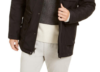 Calvin Klein Men's Bonded All Season Hooded Jacket Black Size Large