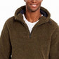 DKNY Men's Sherpa Quarter Zip Sweater Green Size XX-Large