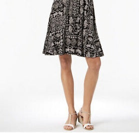 Style & Co Women's Printed Swing Dress  Black&White Size Petite S