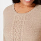 Karen Scott Women's Cable Knit Panel Sweater Gray Size Extra Large