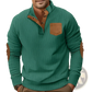 Slim Fit Corduroy Patchwork Pullover with Contrast Accents