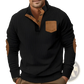 Slim Fit Corduroy Patchwork Pullover with Contrast Accents