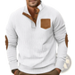 Slim Fit Corduroy Patchwork Pullover with Contrast Accents