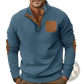 Slim Fit Corduroy Patchwork Pullover with Contrast Accents