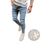 Slim Fit Light Wash Distressed Denim Jeans