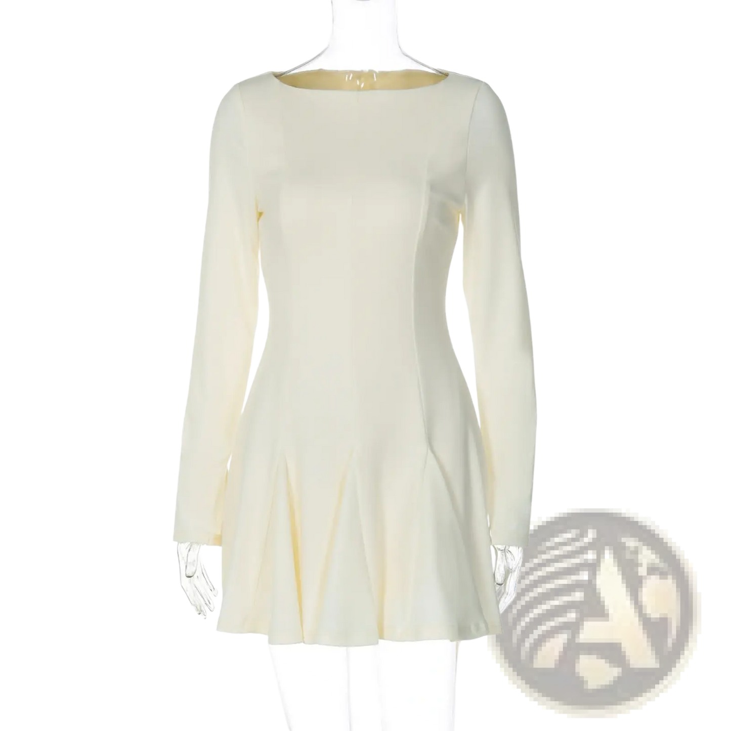 Slim Fit Long Sleeve a Line Flared Dress