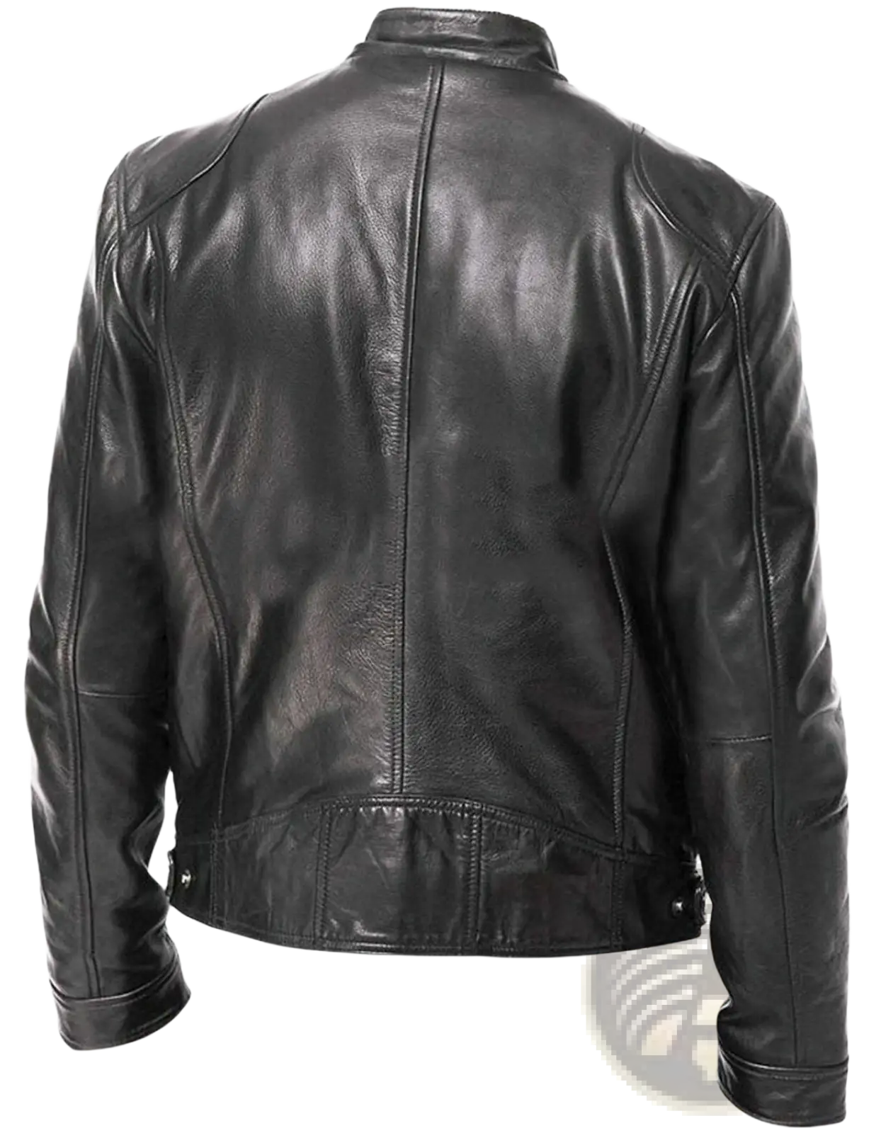 Slim Fit Pu Leather Motorcycle Jacket with Zippers