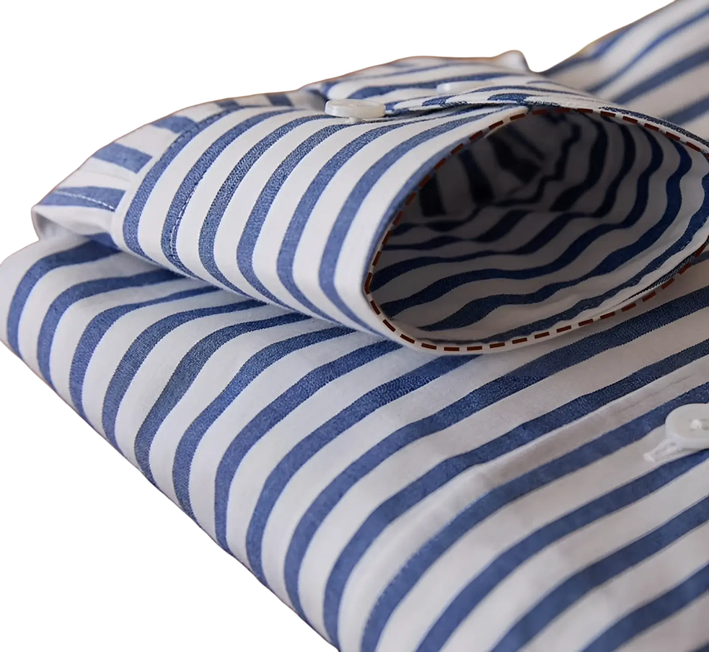 Slim Fit Striped Cotton Long Sleeve Commuter Shirt