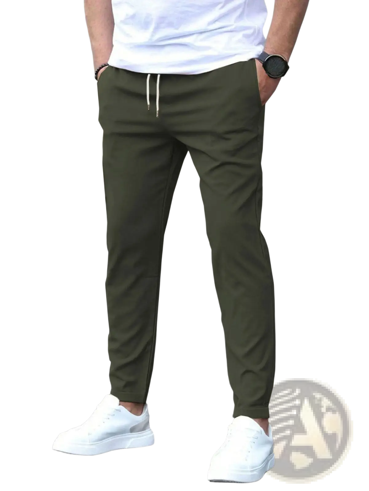 Slim Fit Tapered Jogger Pants with Drawstring
