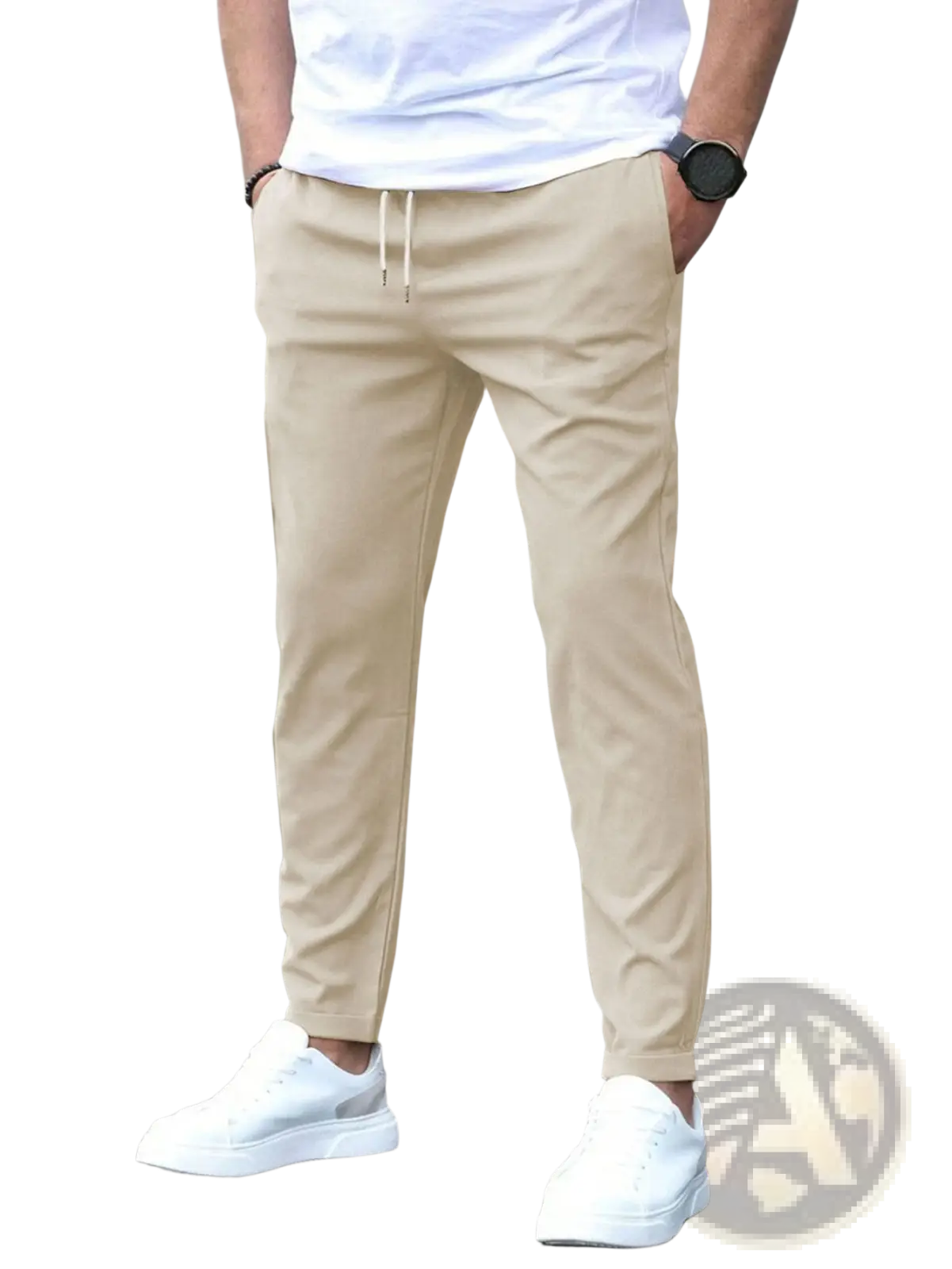 Slim Fit Tapered Jogger Pants with Drawstring