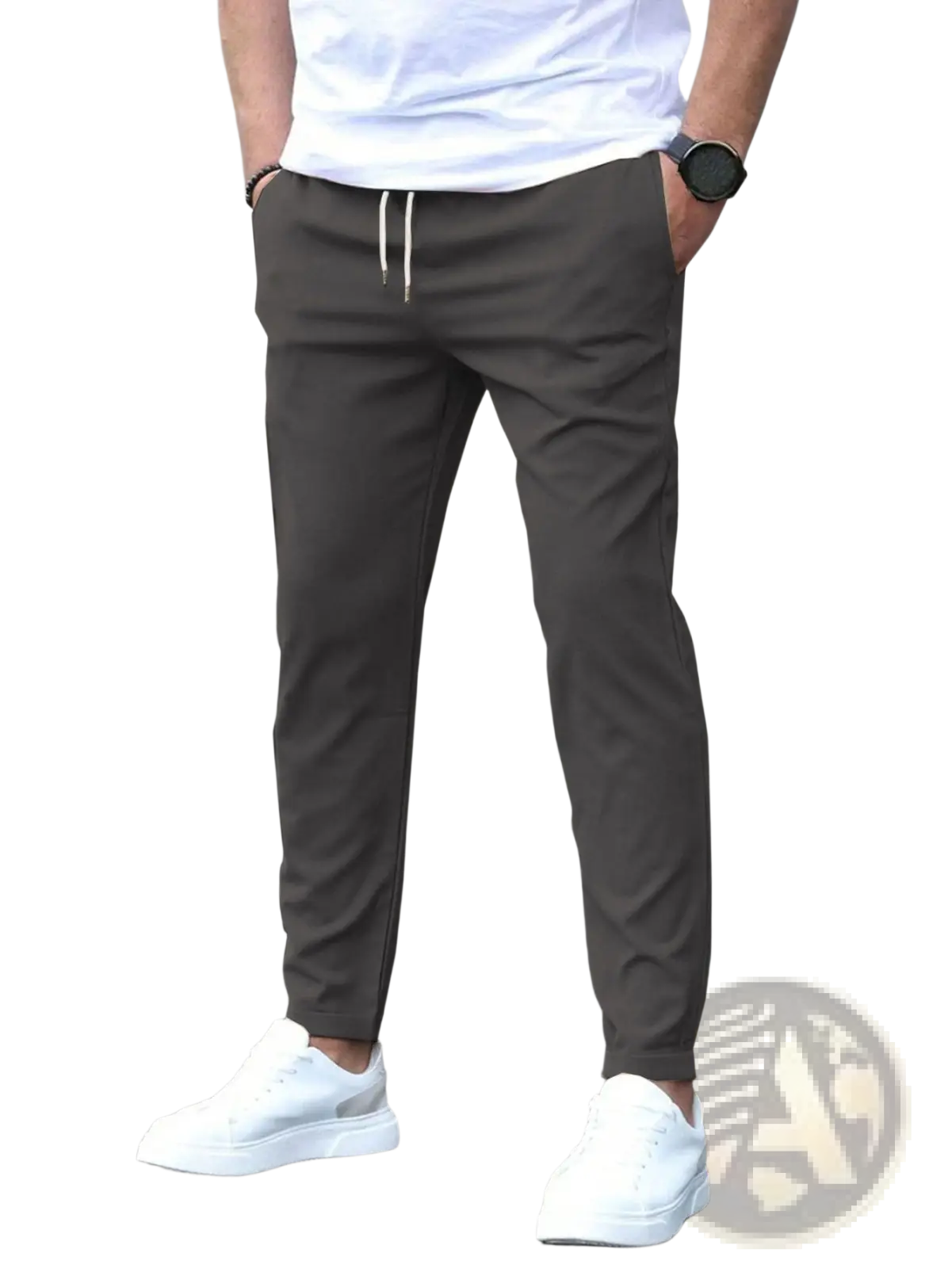 Slim Fit Tapered Jogger Pants with Drawstring