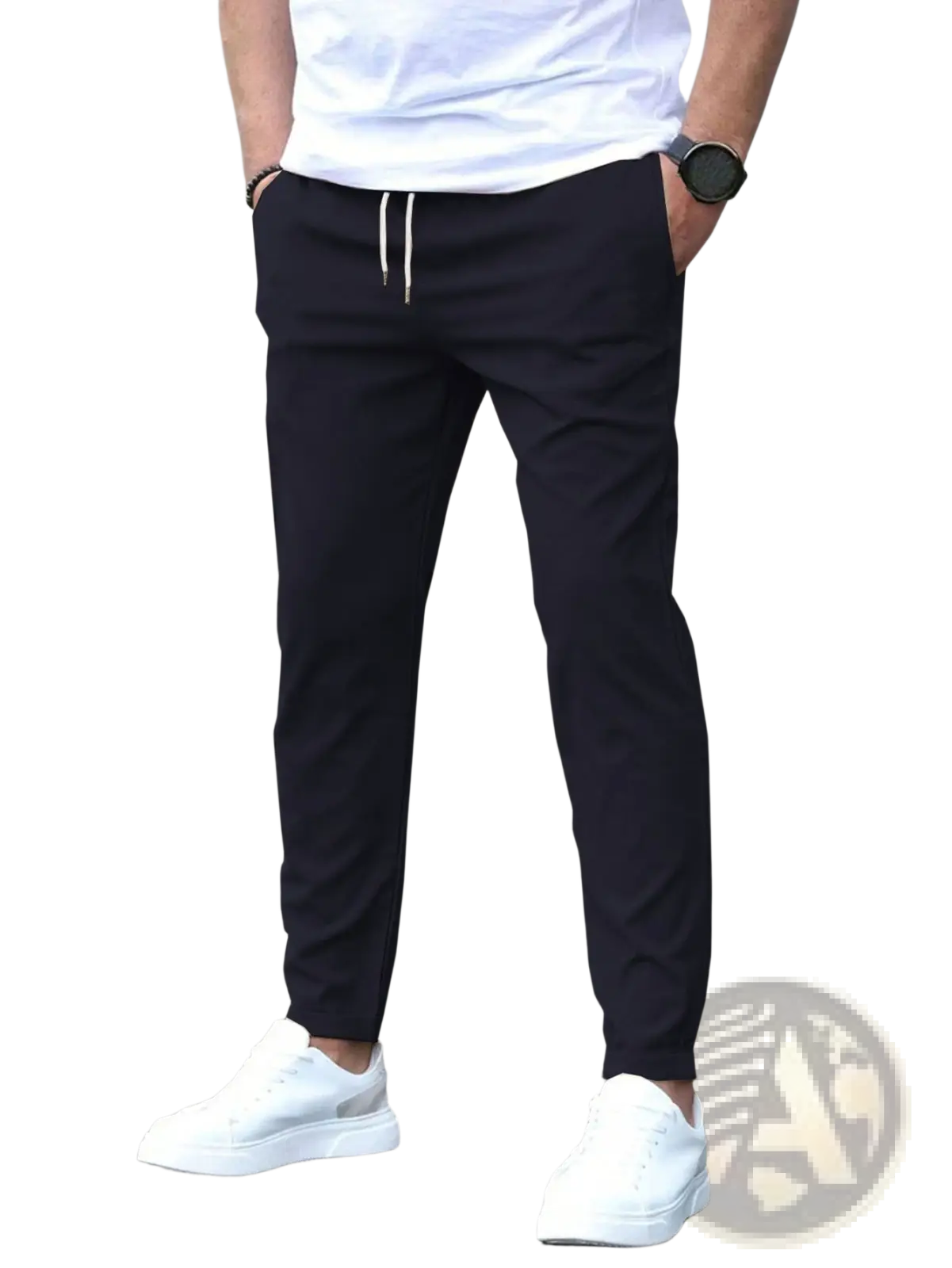 Slim Fit Tapered Jogger Pants with Drawstring