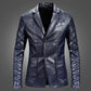 Men's Slim Fit Lightweight Leather Blazer Jacket