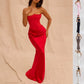 Satin Strapless Backless Mermaid Evening Gown