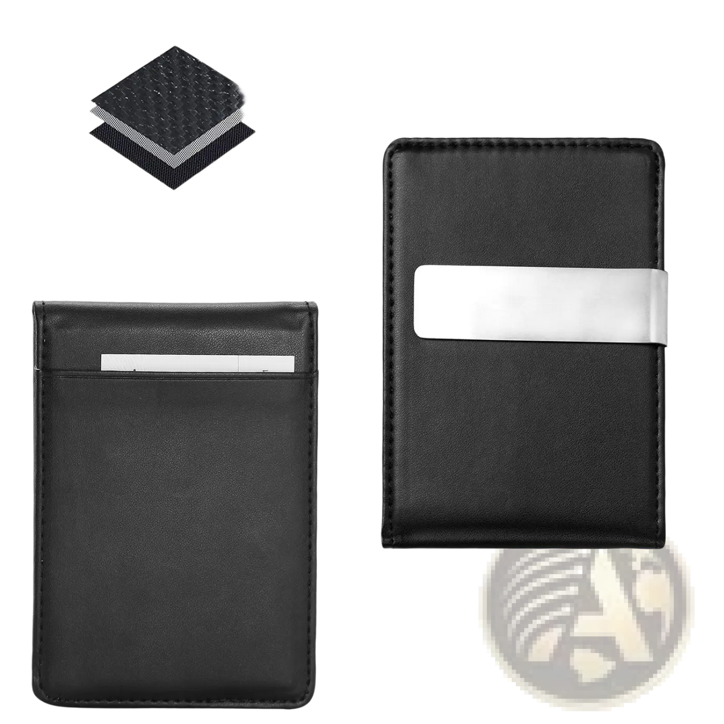 Slim Unisex Pu Leather Wallet with Metal Money Clip
