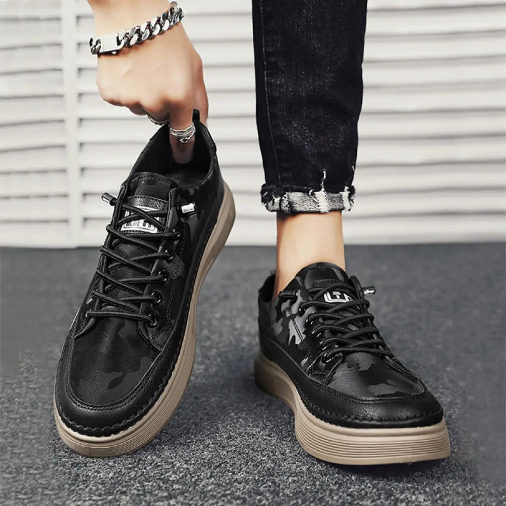 Men's Casual Suede and Leather Slip-on Sneakers