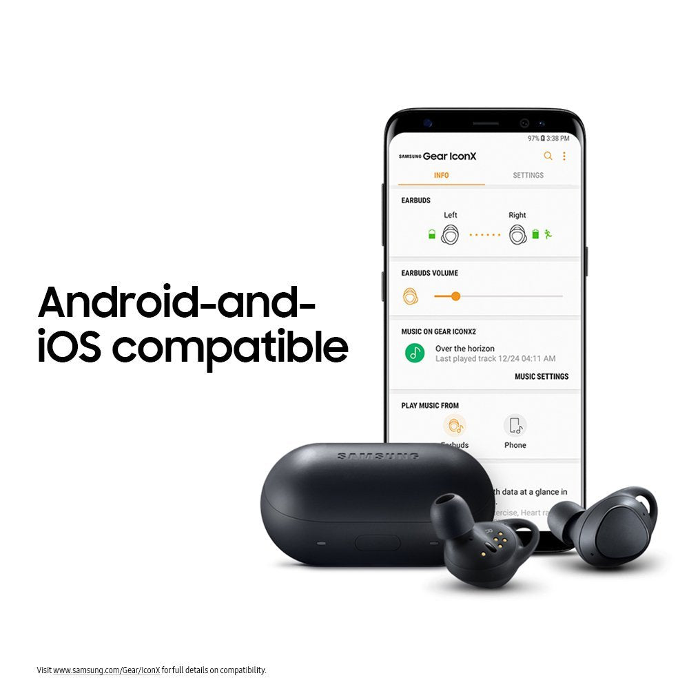 Samsung Gear IconX (2018 Edition) Bluetooth Cord-free Fitness Earbuds, w/On-board 4GB MP3 Player - Black