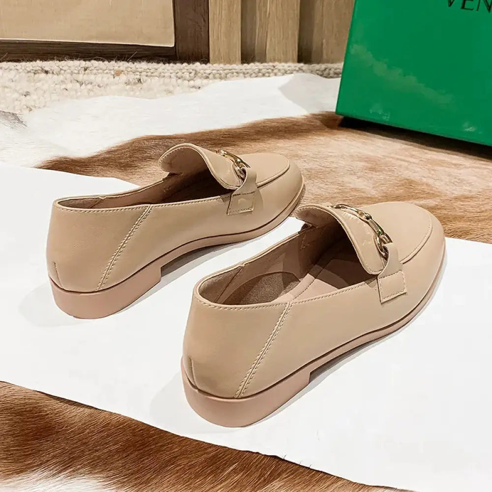 Women's Horsebit Leather Loafers with Silver Buckle