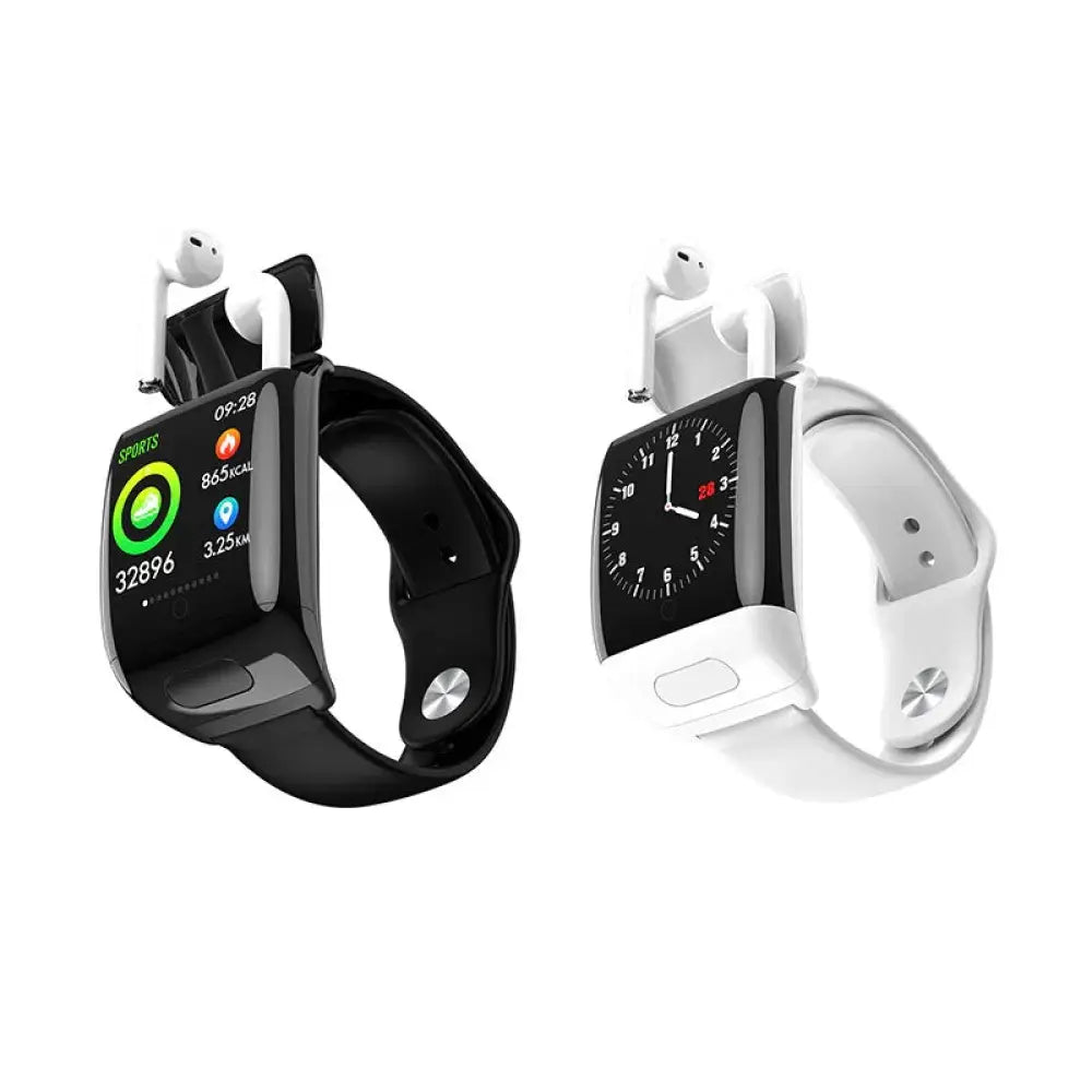 2-in-1 Multi-sport Smartwatch with Integrated Wireless Earbuds