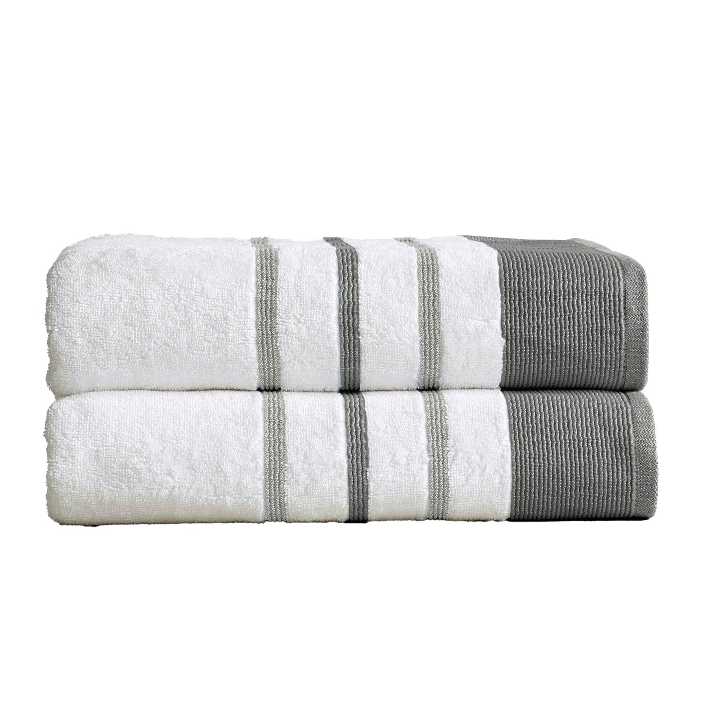 Decorative Cotton Stripe Bath Towel Set - Noelle Collection