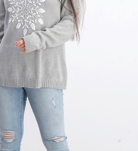 Karen Scott Women's Gray Snow Print Jumper Size Small