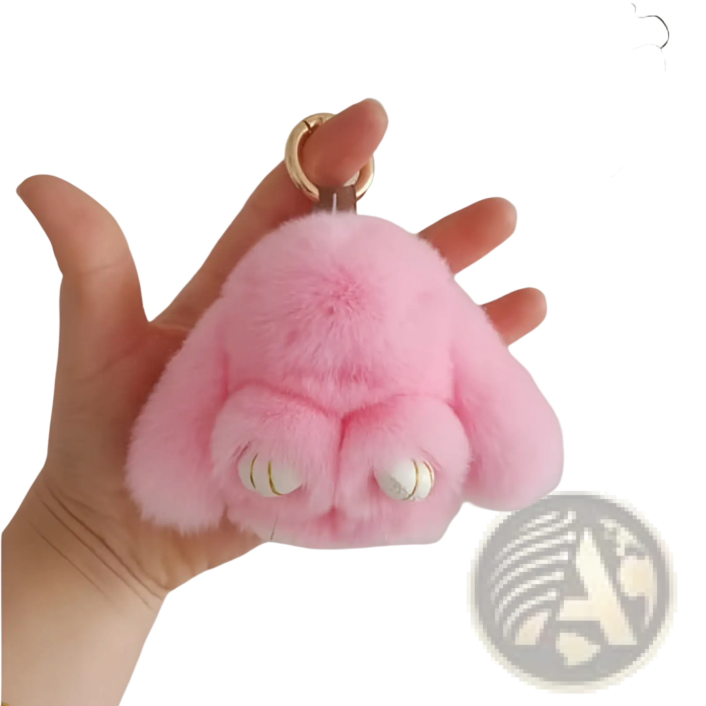 Soft Fluffy Bunny Faux Fur Plush Keychain Accessory